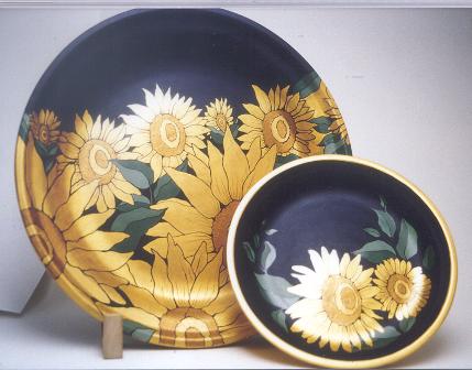 Ceramica: Piatti girasoli, realizzati da Caldararo Graziella