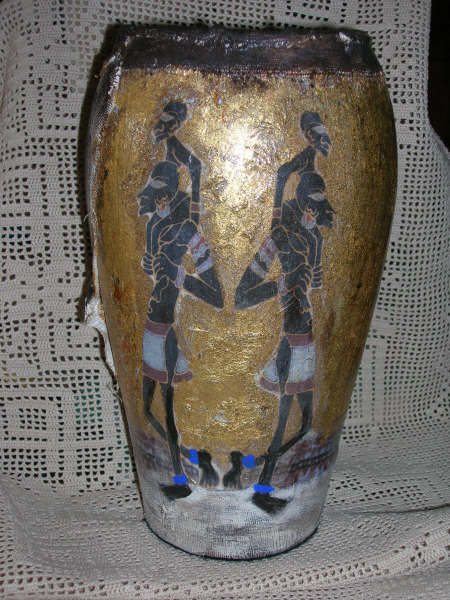 Dcoupage: Vaso in vetro con doratura realizzato da Pogliani Marita