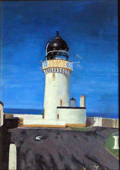 Pittura: Faro in Scozia, realizzata da Martire Vittoria