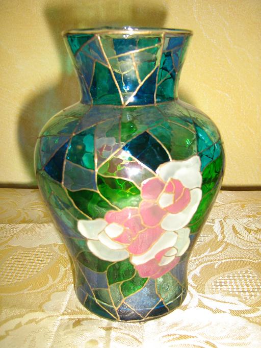 Vetro: Vaso in vetro (stile Tiffany), realizzato da Debora